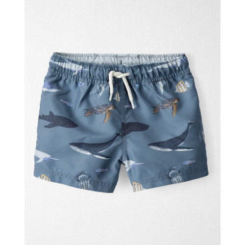 Toddler Boy Recycled Ocean-Print Swim Trunks - Little Planet | Carter's