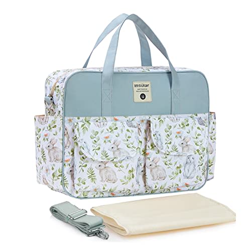 Mummy Shoulder Bag Diaper Bag Chic Nappy Changing Bag Tote/Messenger Style Large with Changing Mat, Adjustable Straps