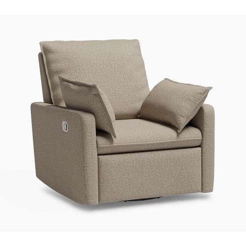 Paxton Pillow Manual Recliner Performance Melange Boucle Flax