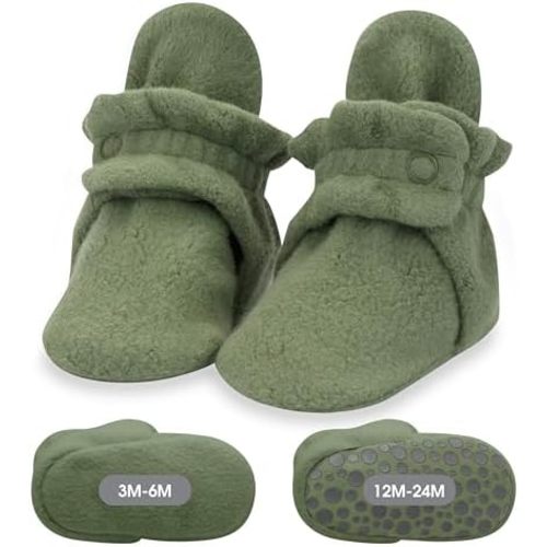 Zutano Unisex Fleece Baby Booties, Two Snap Closure, Newborn to 24 Months