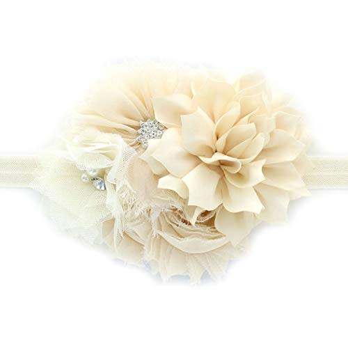 My Lello Shabby Fabric Flower Cluster Headbands Baby - Girls - Toddler Stretchy Elastic