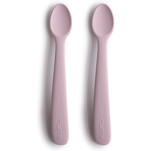 mushie Silicone Baby Feeding Spoons | 2 Pack (Soft Lilac)