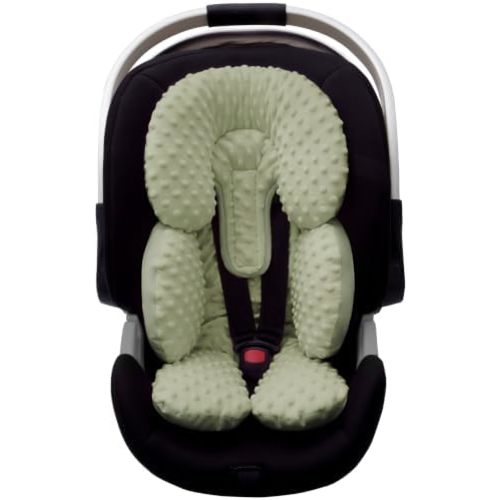 Pro Goleem Infant Car Seat Insert, Baby Head Neck Body Support, Soft Minky Newborn Car Seat Insert, 2-in-1 Reversible, Boys and Girls, Green