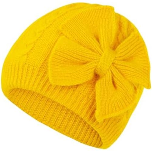 Zando Newborn Baby Girls Hats with Cute Bow Warm Baby Winter Hat Knitted Infant Hat Baby Beanies for Boys Girls 0-6 Months