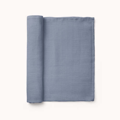 Lightweight Muslin Swaddle Blanket - Folkstone Grey