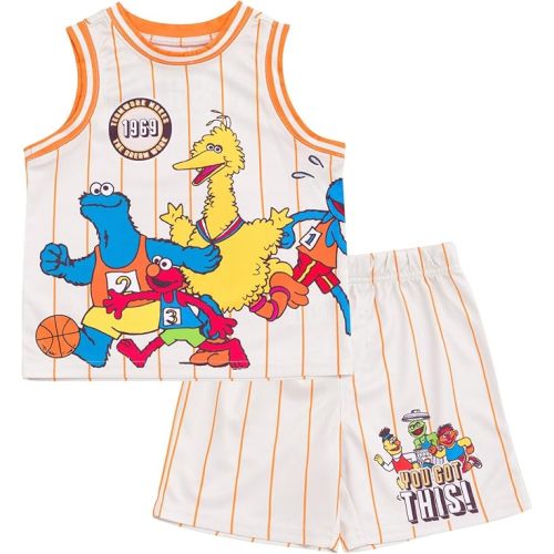 Sesame Street Boys' 2-Piece Athletic Basketball Jersey and Shorts Set
