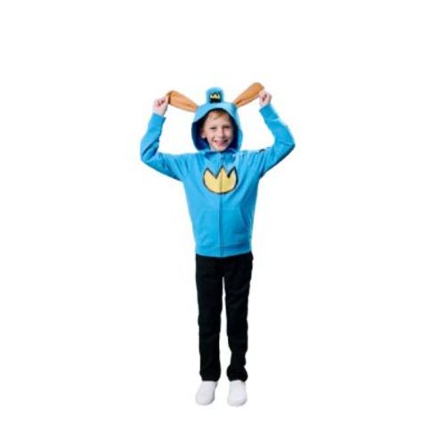 Dog Man Emblem Boy's Blue Long Sleeve Cosplay Zip-Up Hoodie
