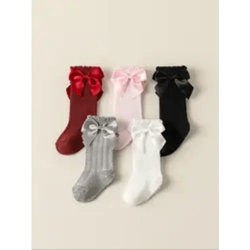 Baby's Bow Decor Socks, Cute Solid Color Socks for Baby Girls & Boys, Preemie Socks, Newborn Infant Kids Socks for All Seasons - TikTok Shop