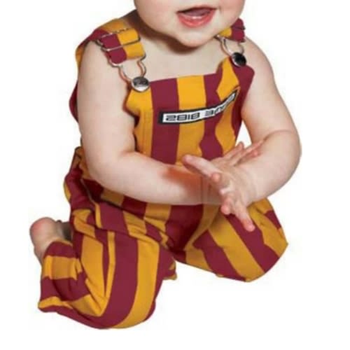 Game Bibs Baby Garnet & Gold Overall Bibs