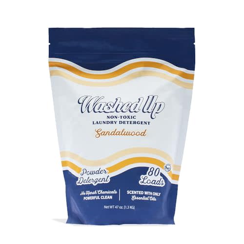 Sandalwood Laundry Detergent Powder | Only 100% Pure Essential Oils | Safe for Sensitive Groups | Powerful Clean | Plant & Mineral-Based | Made in USA | 3lbs