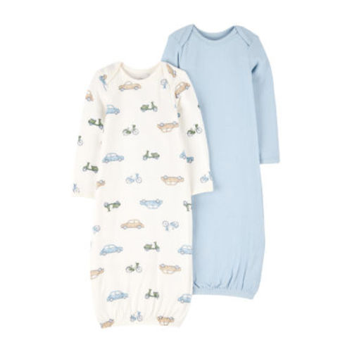 Carter's Purelysoft Baby Boys Round Neck Long Sleeve 2-pc. Nightgown