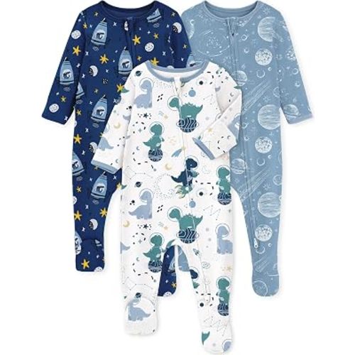 Amazon.com: Yoofoss Baby Pajamas 100% Organic Cotton Baby Sleepers for 6-9 Month Boys Girls Clothes, 3-Pack Soft infant Toddler Footed PJs with Mitten Cuffs, Zipper Footies Pajamas: Clothing, Shoes & Jewelry