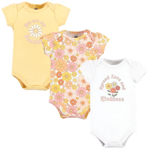 Hudson Baby Baby Girls Cotton Bodysuits 3-pack