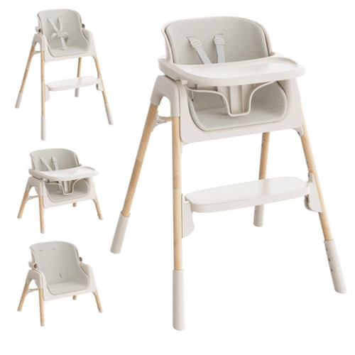 Mloong High Chair for Babies and Toddlers - Adjustable 4-in-1 Baby High Chairs with Dishwasher Tray, Easy Clean Highchair, Beige