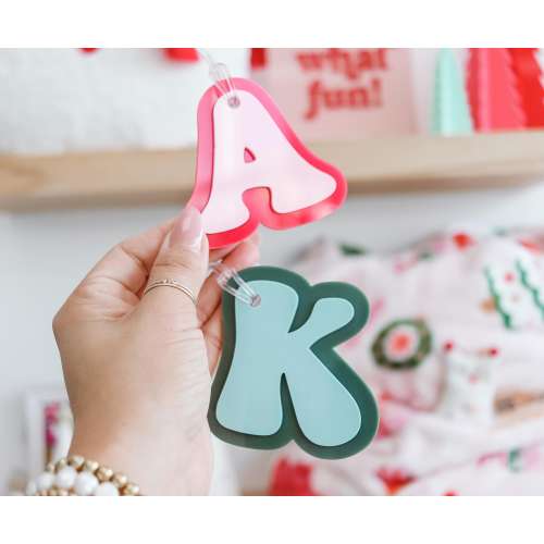 Initial name tag, luggage tag, backpack tag, custom keychain, stocking stuffer, personalized tag, name tag for kids, tag for stockings,
