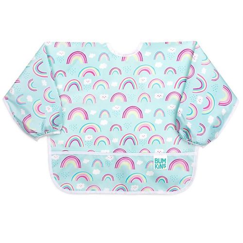 Bumkins® Size 6-24M Dinosaurs Sleeved Bib in Blue Bumkins® Size 6-24M Rainbows Sleeved Bib in Blue/Multi
