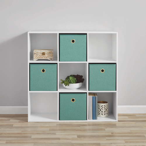 Mainstays 9-Cube Storage Organizer Bookcase, White