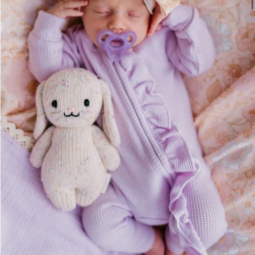 Frill Zip Romper | Pastel Lilac Waffle – Little and Fern