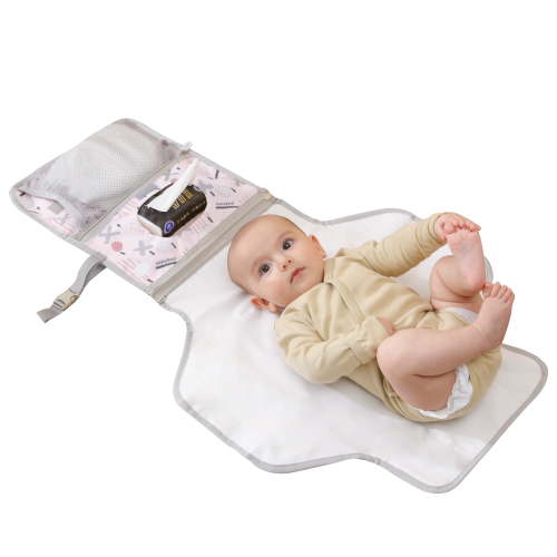 Sunveno Portable Baby Changing Pad with Head Cushion, Waterproof Travel Diaper Changing Station