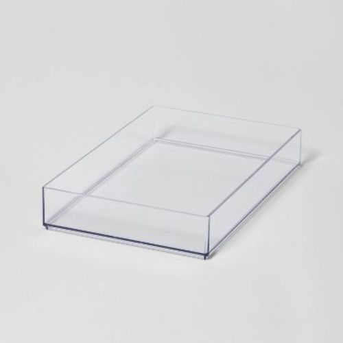 Large 12"x8"x2" Plastic Organizer Tray Clear - Brightroom™: Bathroom PET Organizer Bin