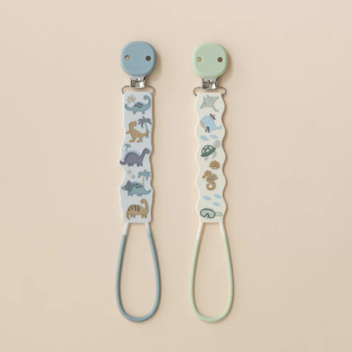 Beadless Silicone Pacifier Clip Set (2-Pack)