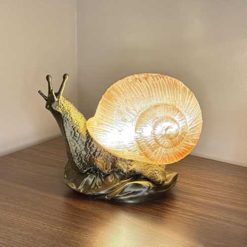 Snail Lamp Night Light Cottagecore Desktop Décor Custom Color Glow Shell Whimsical Gift Office 3D Printed Plastic