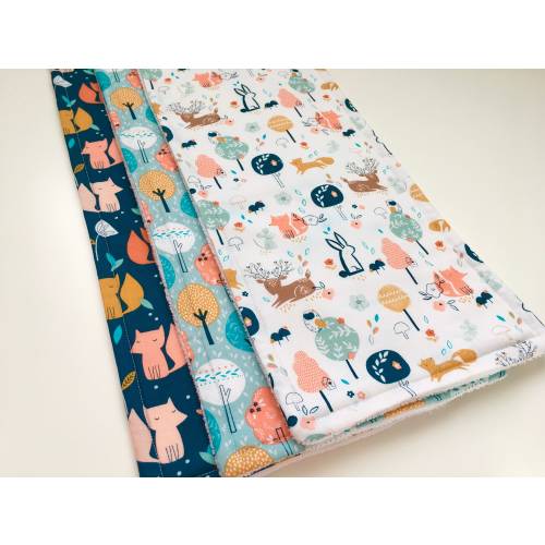 Woodland animals burp cloth gift set, Baby shower gift, Animals burp cloths, Newborn gift, Fox burp cloth, Trees burp cloth, Spit up cloths