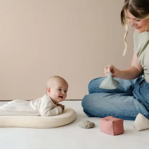 Snuggle Me® Baby Lounger Curve (0-6 Months) - Premium Organic Cotton with Foam Core, Machine-Washable Cover, Buttery-Soft & Breathable CSPC Compliant Infant Lounger Baby Nest with Travel Bag - Birch