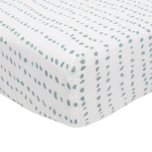 Little Unicorn Cotton Muslin Crib Sheet - Stone Stripe