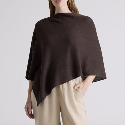 Lightweight Cotton Cashmere Nursing Shawl in Mocha Heather