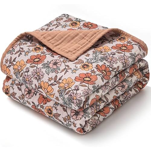 Muslin Baby Blankets for Girls Boys, Cotton Receiving Blanket