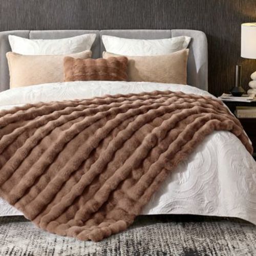 60x80 Ultra-Soft Bubble Faux Fur Throw Blanket Luxury Dual-Sided Rabbit Fur Blanket for Couch, Bed, Gift