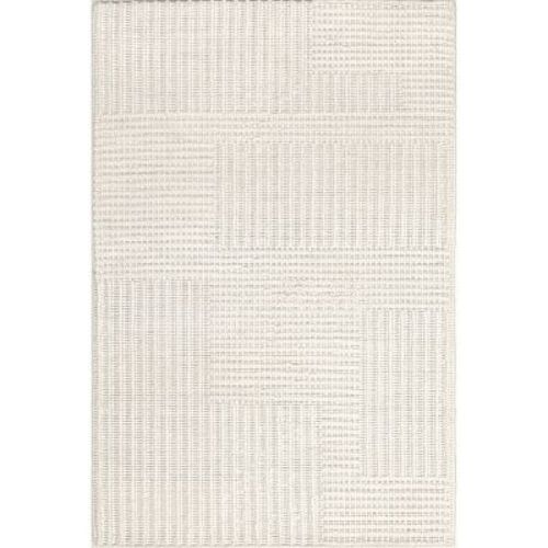 Nuloom Dorene Abstract 4x6 Wool Area Rug For Living Room Bedroom Dining Room Kitchen, Ivory