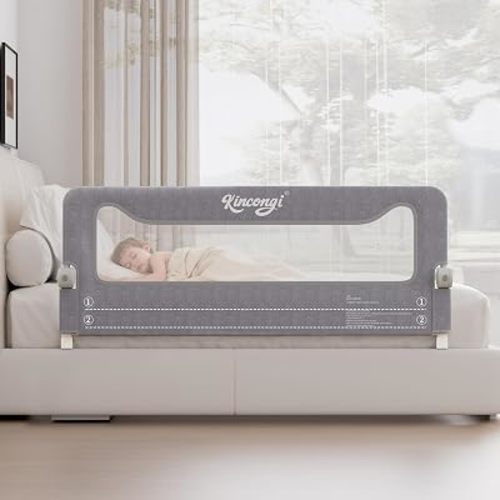 Bed Rail for Toddlers, 59 Inch Swing Down Toddler Bed Rails