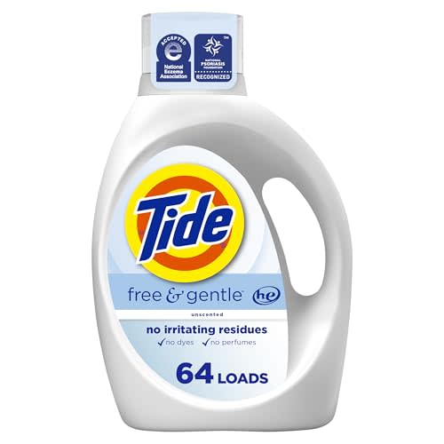 Tide Free & Gentle Liquid Laundry Detergent, 64 Loads, 84 fl oz, Tide Laundry Detergent, Clean Laundry Detergent