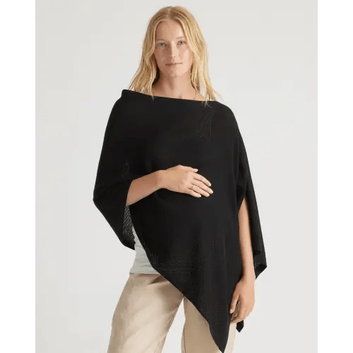 Lightweight Cotton Cashmere Nursing Shawl in Black