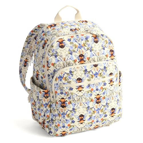 Vera Bradley Women's Bancroft Backpack - Premium Cotton, Bee Garden, One Size