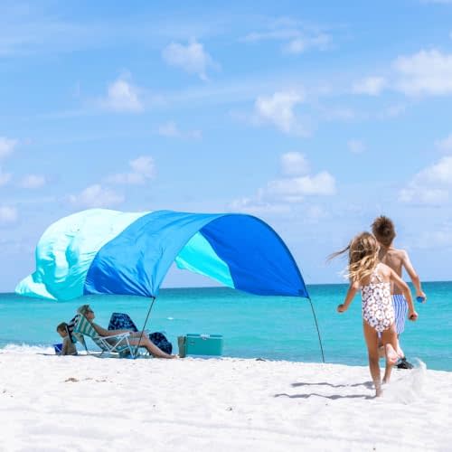 New Shibumi Shade® Classic with Quiet Canopy, The Original Wind-Powered® Beach Shade, Shade for 8 People, Weighs Only 4 lbs, Sets up in 3 Minutes. Wind Assist Included