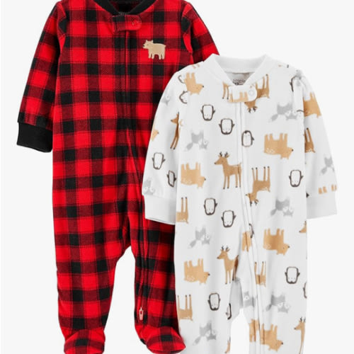 Simple Joys by Carter's Baby Holiday Fleece Footed Sleep and Play, Pack of 2