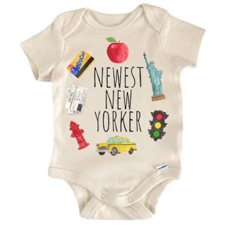 New York City Ny Newborn Baby Onesie® Bodysuit GS1 Multicolor 0-3M