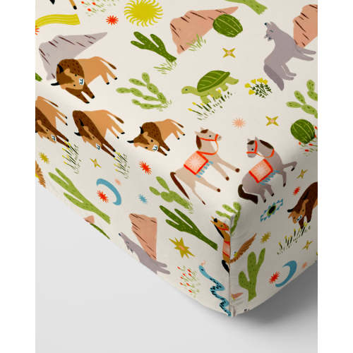 MINI CRIB Wild Frontier Fitted Crib Sheet | Little Sleepies