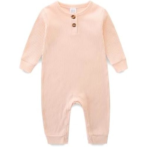 Unisex Newborn Baby Romper Ribbed Onesie Infant Long/Short Sleeve Jumpsuit