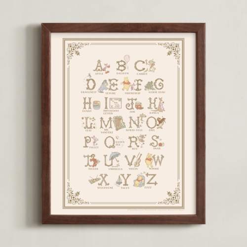 Disney's Pooh Alphabet Disney Open Edition Children's Art Print by Teju Reval