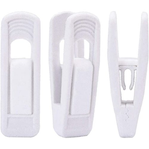 Velvet Hangers Clips, Pants Hangers Velvet Clips, Strong Finger Clips Perfect for Thin Velvet Hangers (20pc, White)