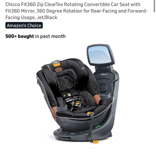 Fit360 Zip ClearTex Rotating Convertible Car Seat - Jet