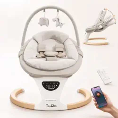 TimChic Baby Swing for Infants to Toddler| Portable Infant Swing , Rocker for Newborn with 5 Speeds, Baby Boy Girl Swing with Music - TikTok Shop