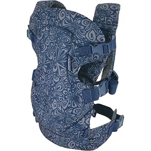 Infantino Flip Advanced 4-in-1 Carrier - Ergonomic, Convertible, face-in and face-Out Front and Back Carry for Newborns and Older Babies 8-32 lbs, Floral Navy