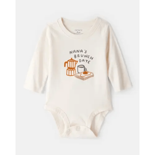 Baby Nana's Brunch Date Long-Sleeve Graphic Bodysuit - Cream | Carter's