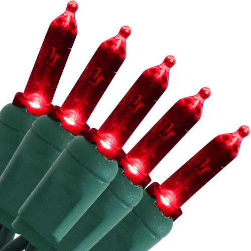 Sunnydaze 70 LED Red M6 Smooth Christmas String Lights, 23 Feet