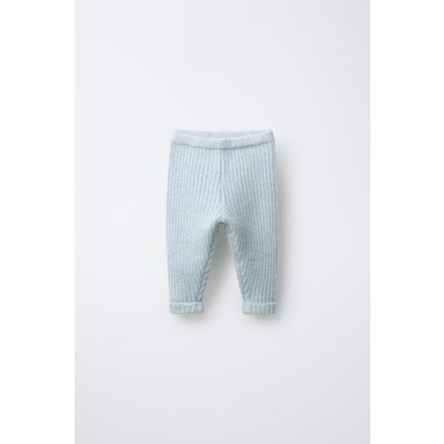 RIBBED KNIT LEGGINGS - Aquamarine | ZARA United States